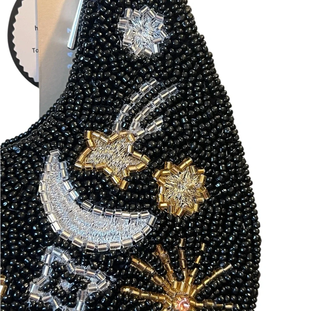 NWT VIRAL Moon & Stars Celestial Handcrafted Beaded Bag purse studio 12